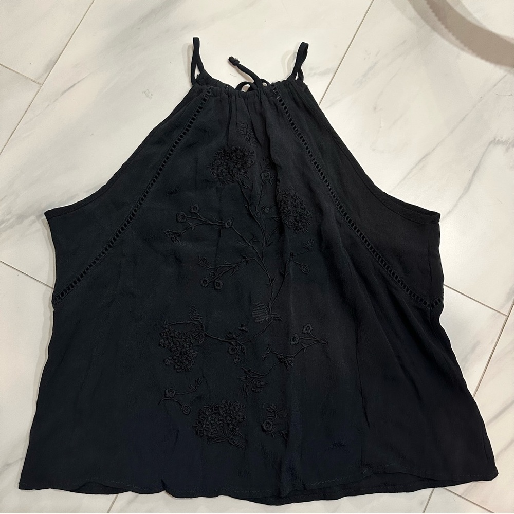 Pac Sun Black Floral Tank Top